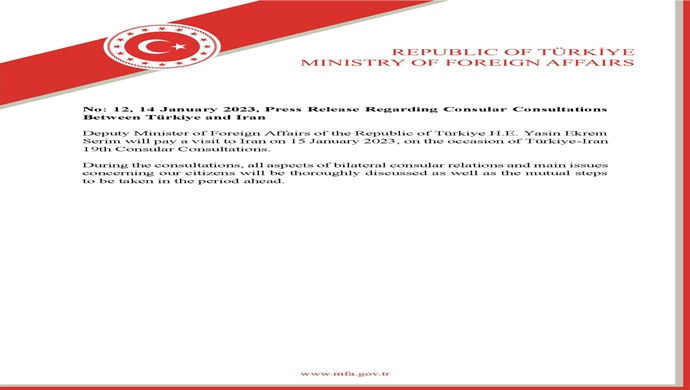 Press Release Regarding Consular Consultations Between Türkiye and Iran